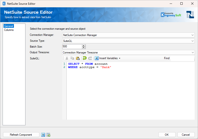 Netsuite Source REST SuiteQL